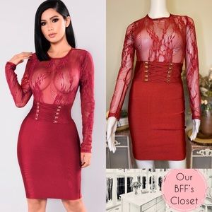 ❤️<Fashion Nova> Lace Bandage Dress
